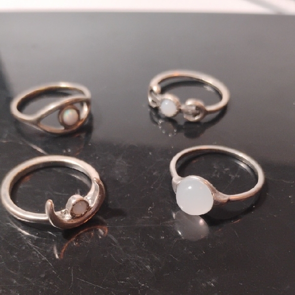Jewelry - Bundle 4 Opal Or Moonstone Style Rings Sz 6-8